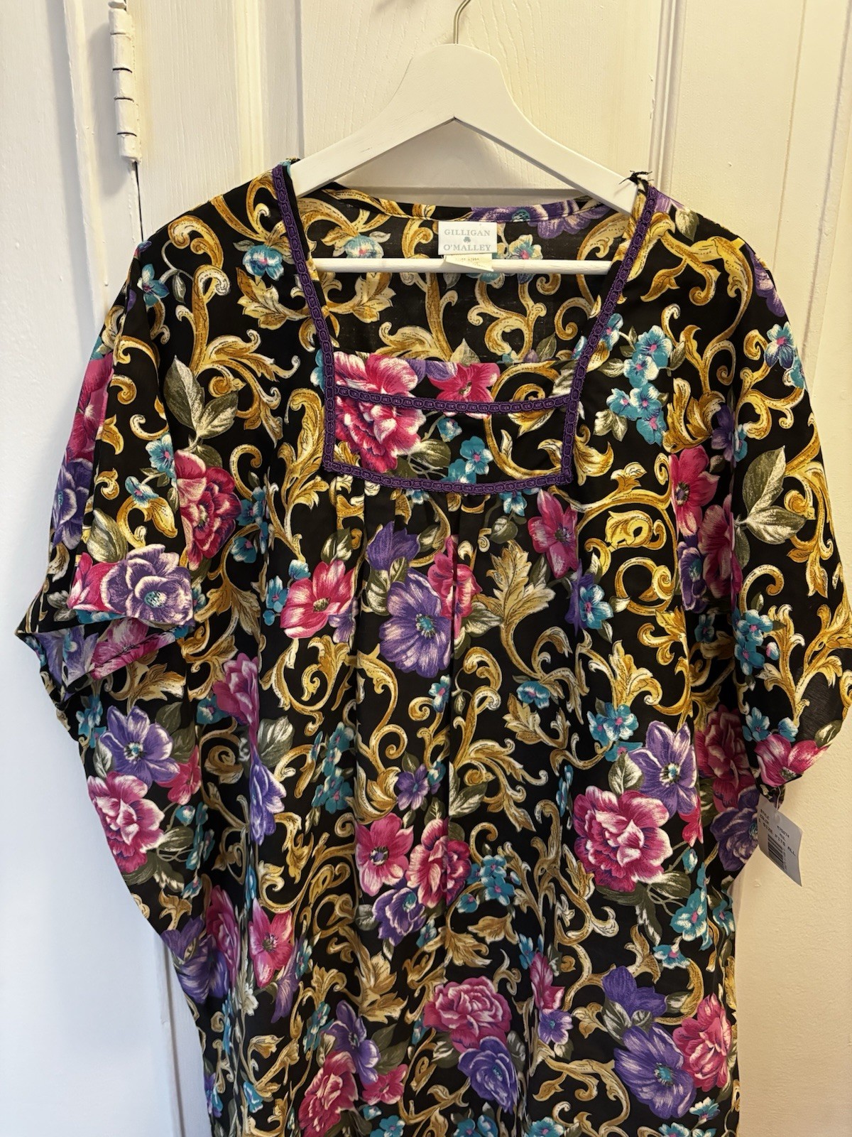 Vintage NWT Gilligan O’Malley Women Plus XXL 100% Cotton Nightgown Kaftan Dress