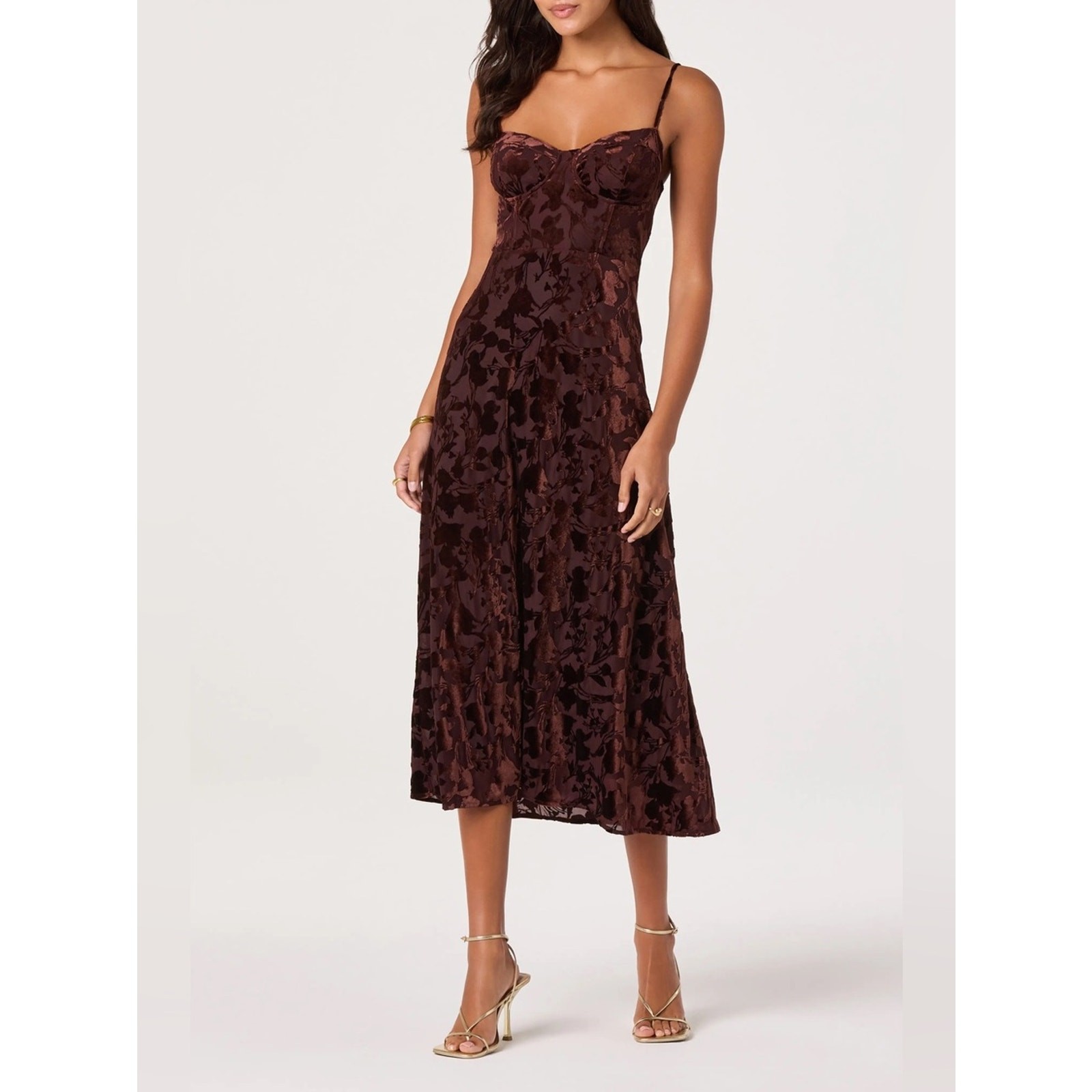 ASTR The Label Underwire Burnout Velvet Cocktail Dress XS NWOT
