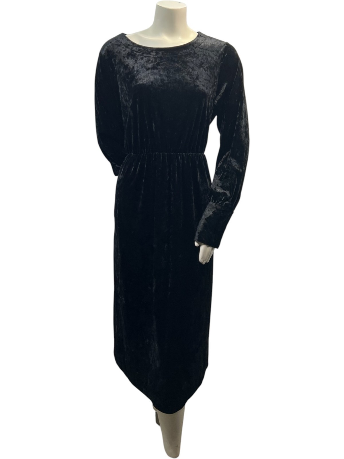 On 34th Dress Womens Plus Size 1X Black Corduroy Long Sleeve Cinch Waist New