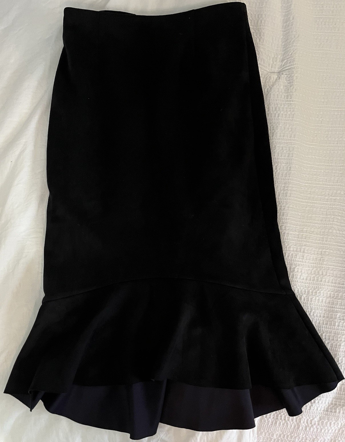Thalia Sodi Black Strapless Sheath Dress Ruffle Hem Knee Length Women XS