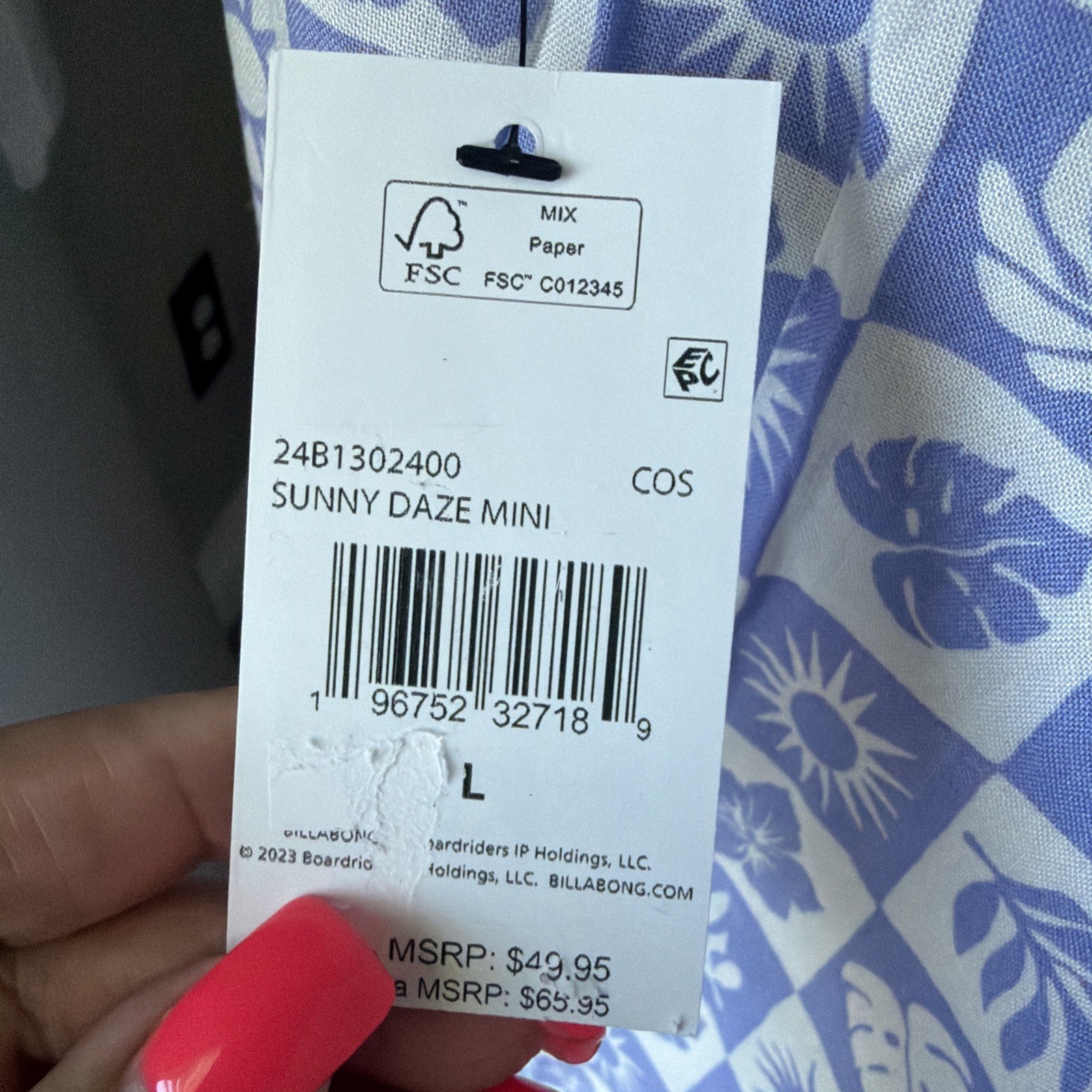 NWT Billabong Sunny Daze Mini Shift Dress Tropical Hawaiian Floral Multi L $49