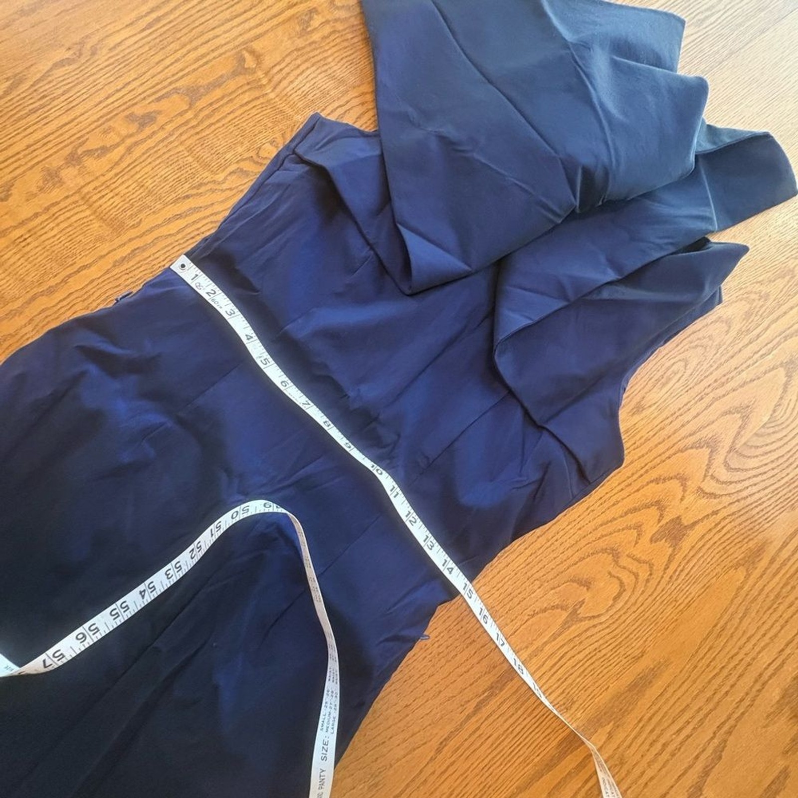 SAMUEL DONG Front Winged Drapey Shimmery Cobalt Below Knee Dress Zip Pockets S