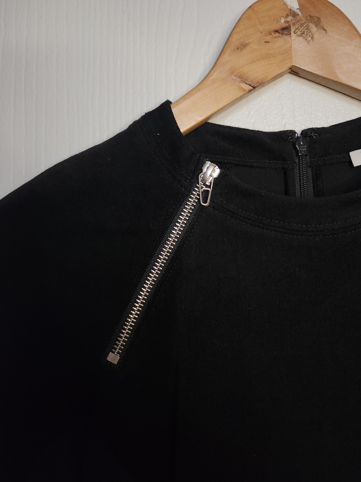 T By Alexander Wang Long Sleeve Scuba Zipper Dress Colorblock Blue Black Size 6