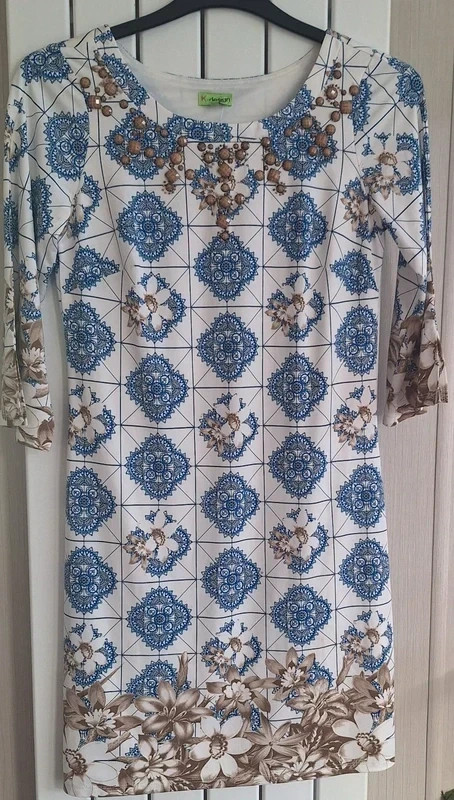 K‑Design Embellished Dress • Size 8–10 • Fully Lined • 96% Polyester • Summer St