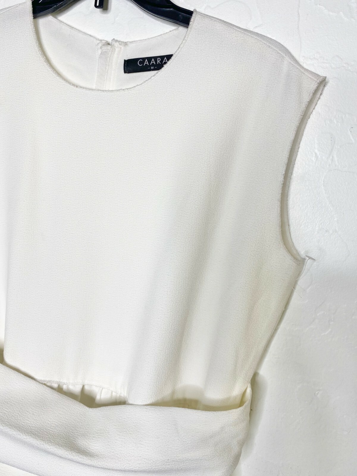 CAARA White Belted Wrap Inspired Side Pocket Crepe Shift Dress M = 6/8 Nordstrom