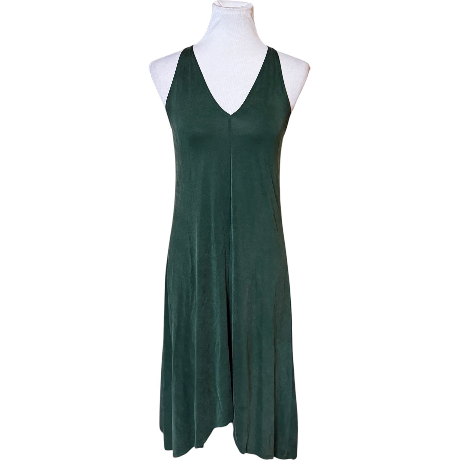Dolan Left Coast Collection Handkerchief Dress Womens XS Green V-Neck 171335P