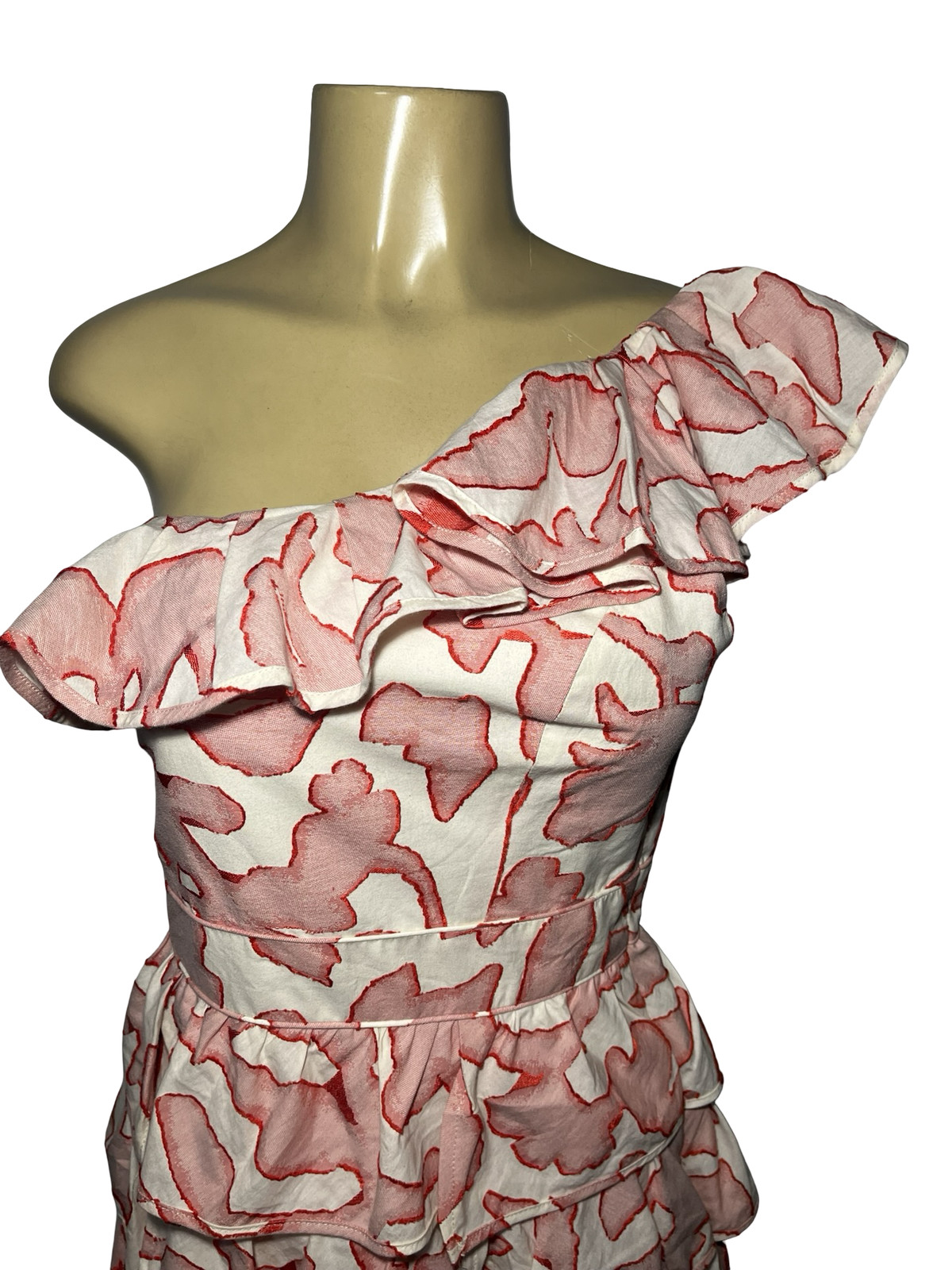 Cynthia Steffe Dress Womens 10 One Shoulder Ruffle Tiered NWT Party Cocktail