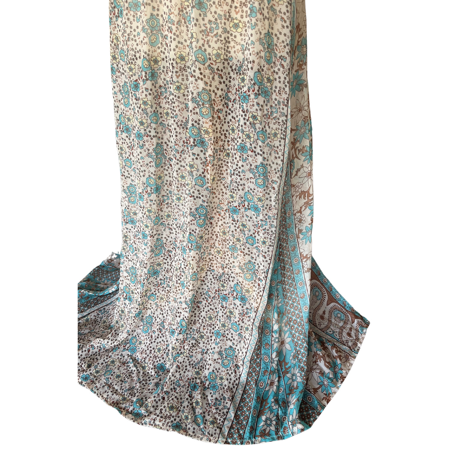 Slightly Sheer Feminine Maxi Duster Dress; Cottagecore Prairie Boho Western Sz S