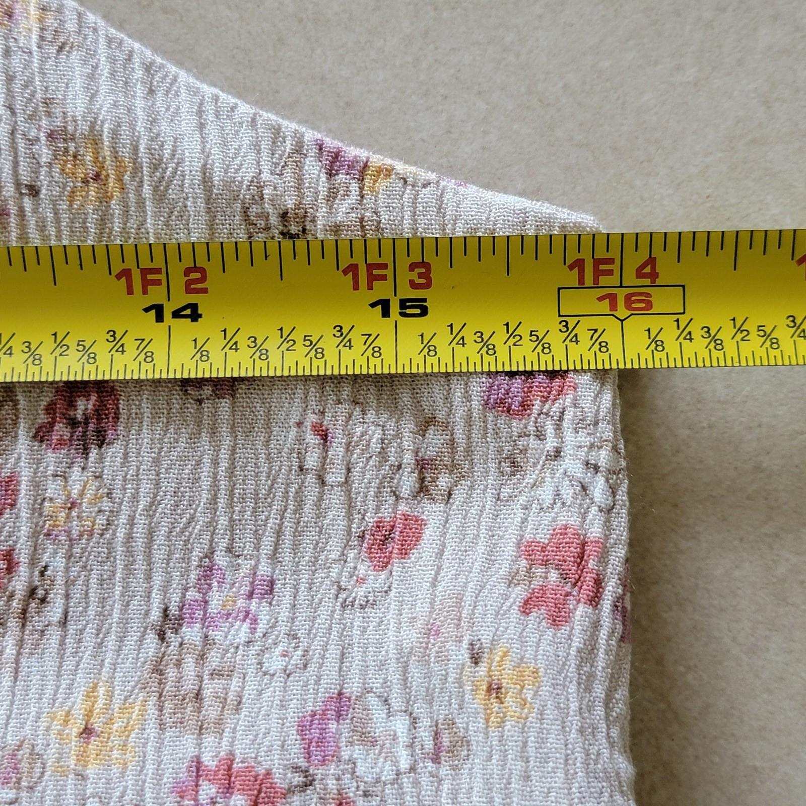 Sundress Tan Neutral Ditsy Floral Gauzy USA Beach Cottagecore Boho Final Touch S