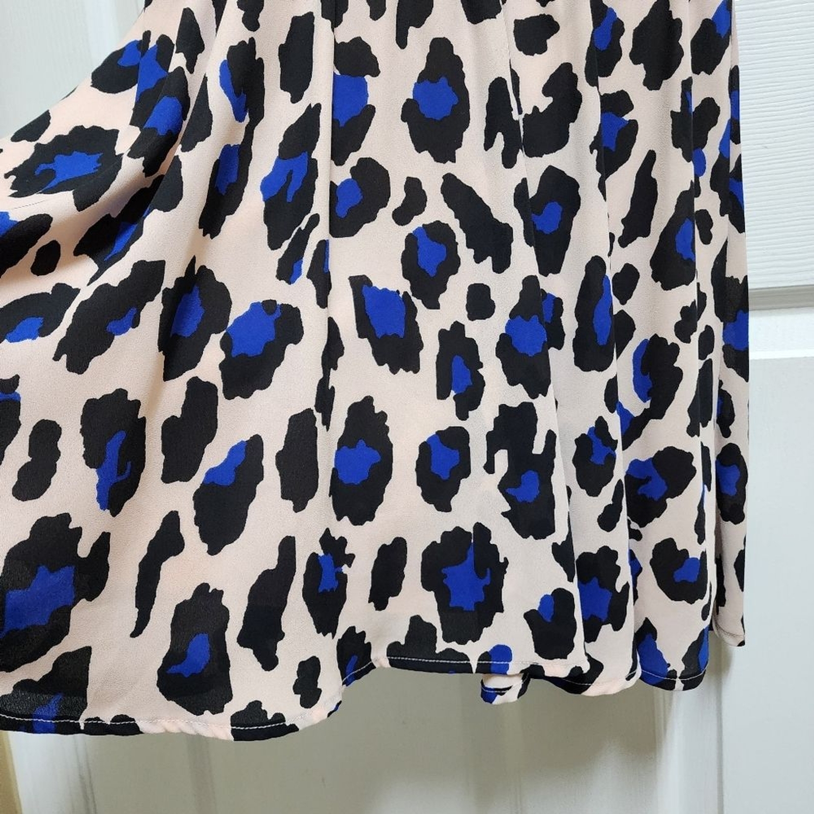 Gianni Bini Black Multi Leopard Print Sleeveless Dress Sz 9 Junior V Neck Zipper
