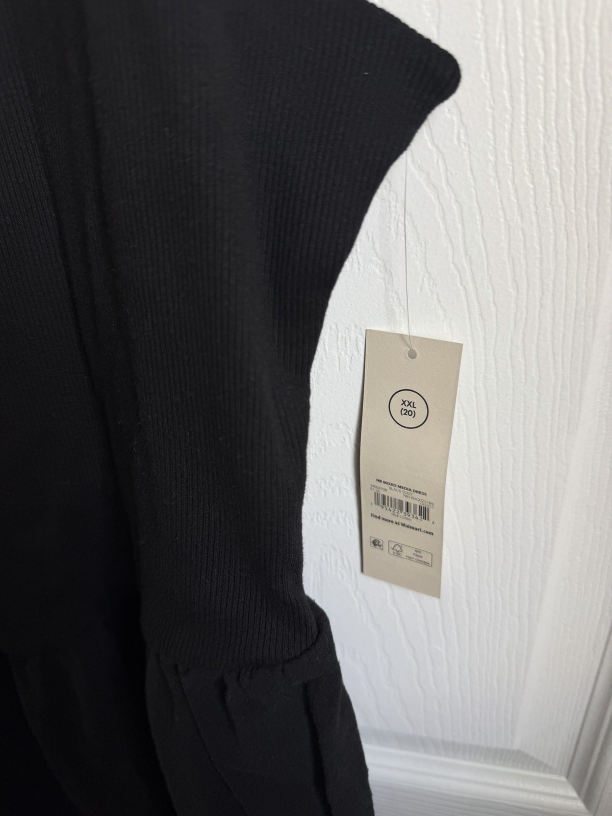 No Boundaries Black Ribbed Knit Mini Tank Dress Square Neck Stretch 2XL (20)