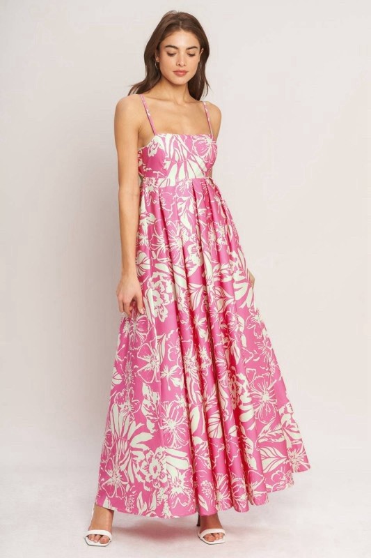 Flying Tomato SUMMER HEAT FLORAL WOVEN MAXI DRESS Size L
