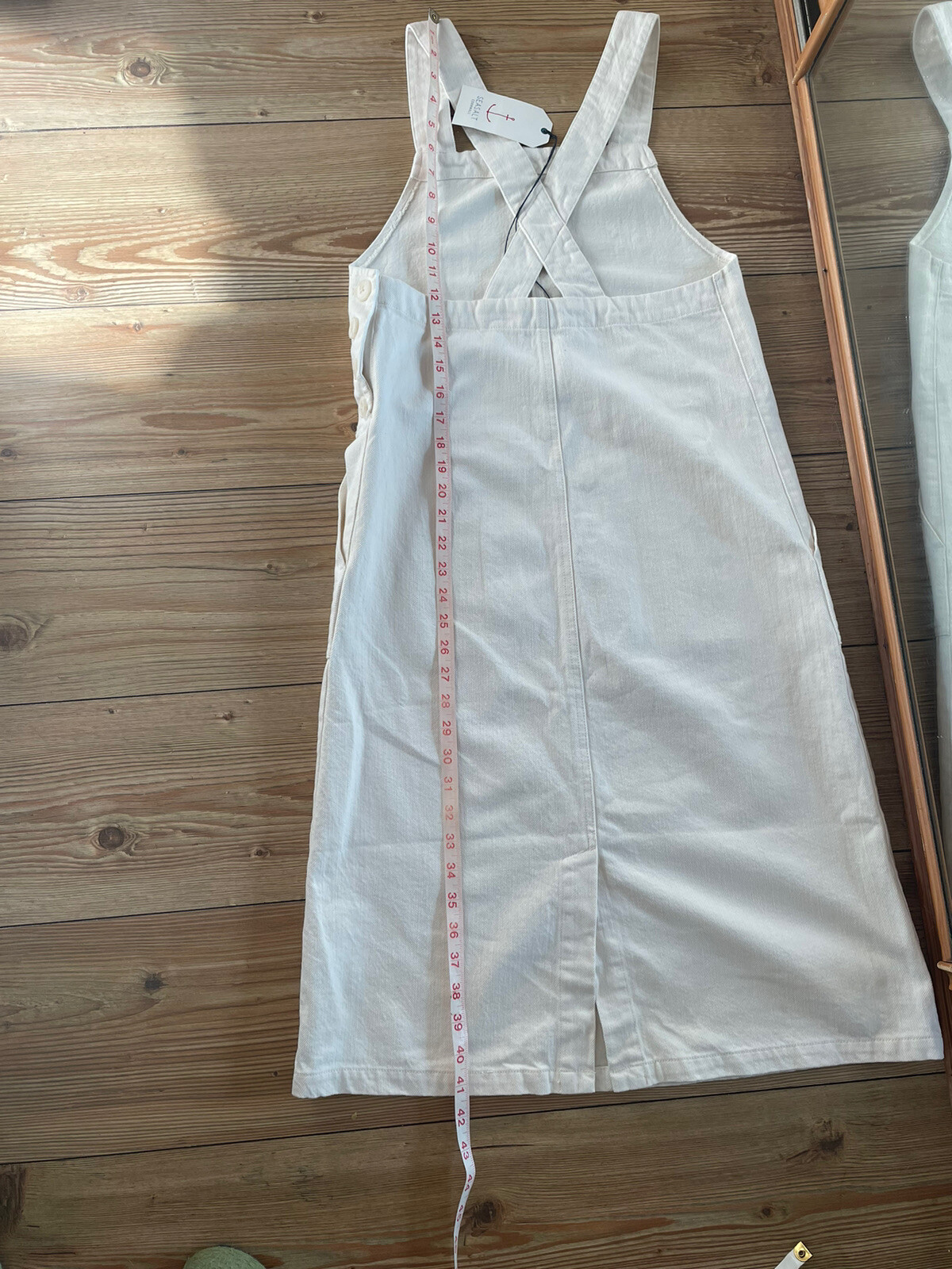 Seasalt Barrepta Cove Pinafore Dungaree Dress Cotton Chalk Uk 8 New £69.99