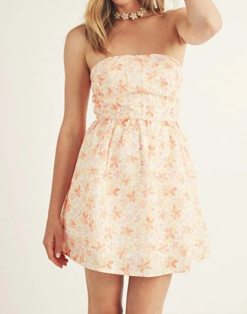 Storia Brand Women Tulip Floral Pink Orange Maxi Strap Dress Small