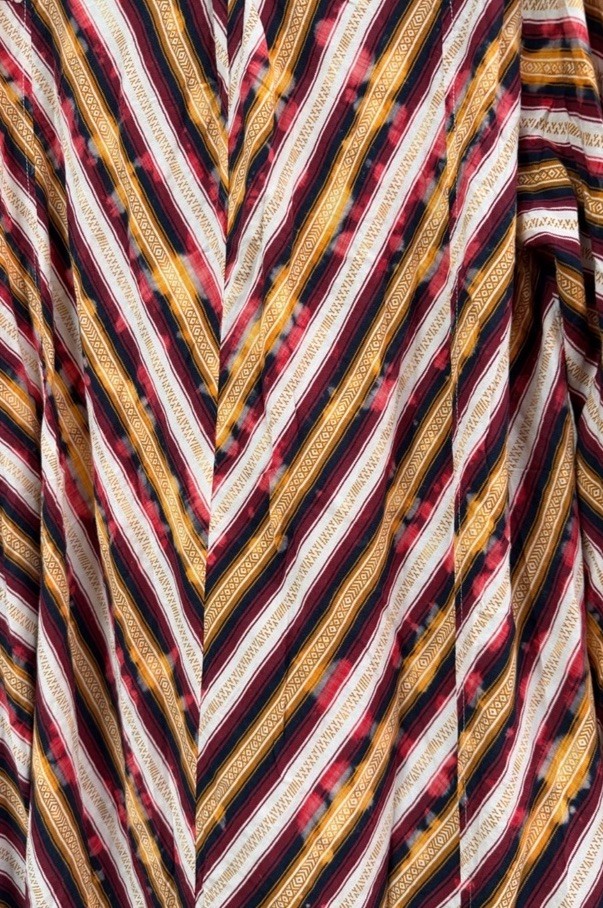 Jaded Gypsy Multicolor Striped Button Front Long Sleeve Maxi Dress L/XL