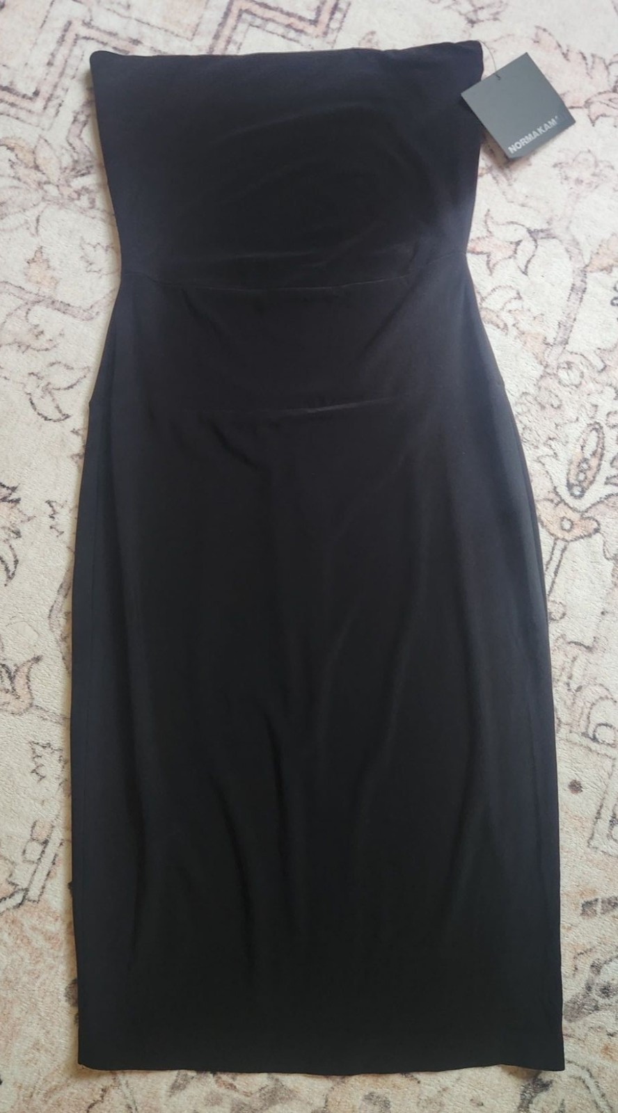 Norma Kamali Women’s Sz. M/38 Black Strapless Midi Length Dress NWT