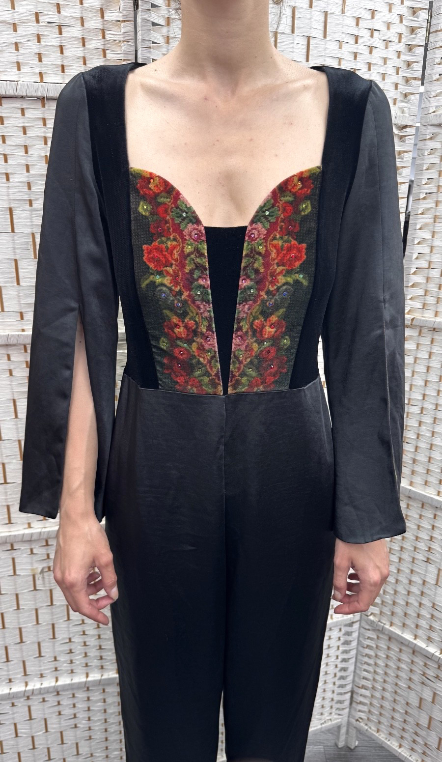 Michal Negrin Full Length Black Elegant Overalls Size -38 – Beautiful.