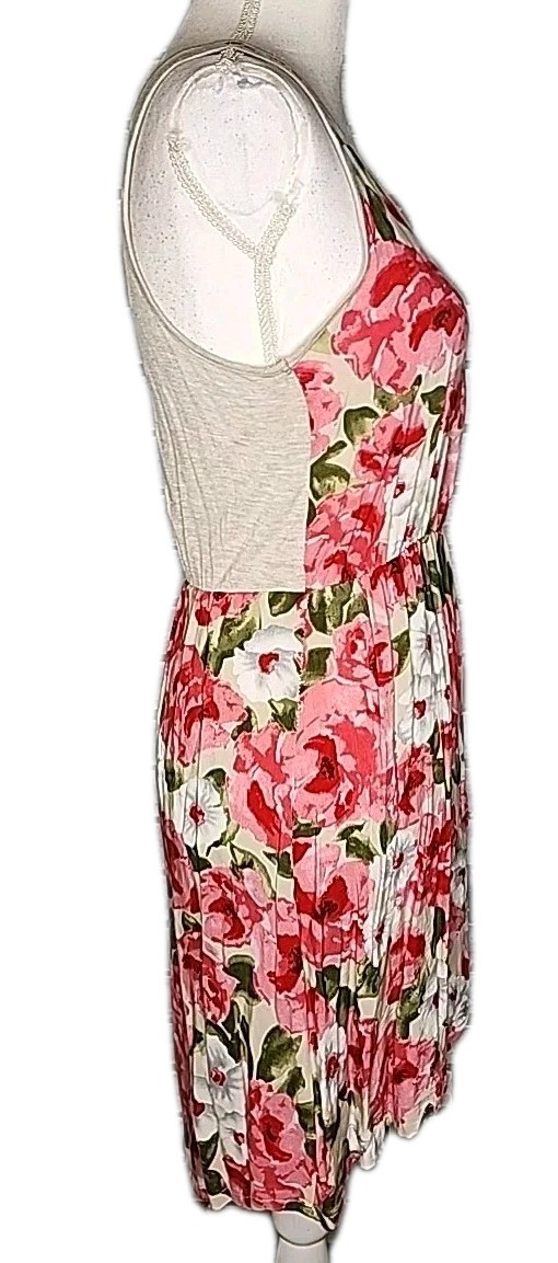 •Ambiance Apparel Junior’s Sleeveless Floral A-Line Short Dress Large Multicolor