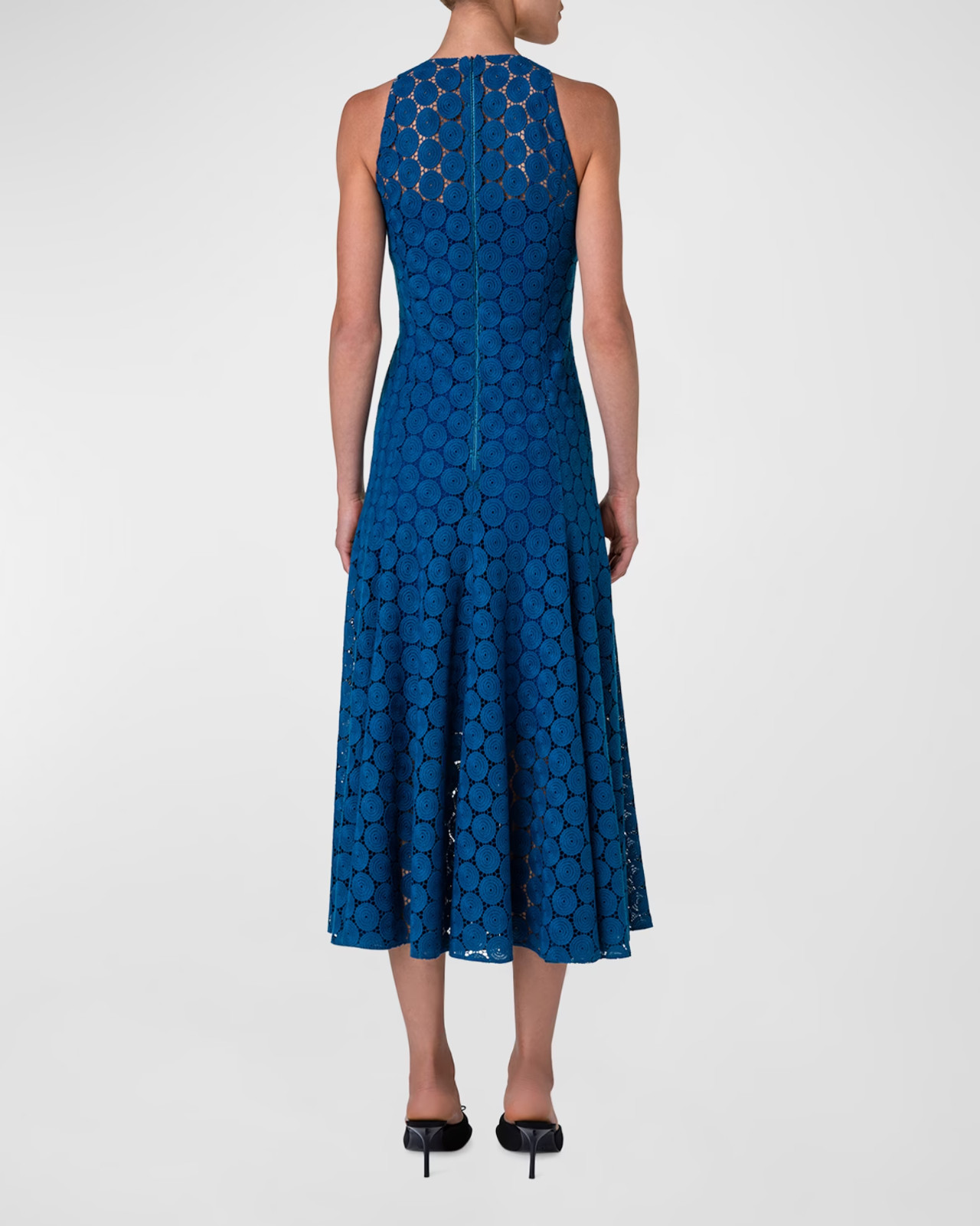 NEW/missing slip, Akris punto Dot Guipure Lace A-Line Midi Dress 4 #DD72
