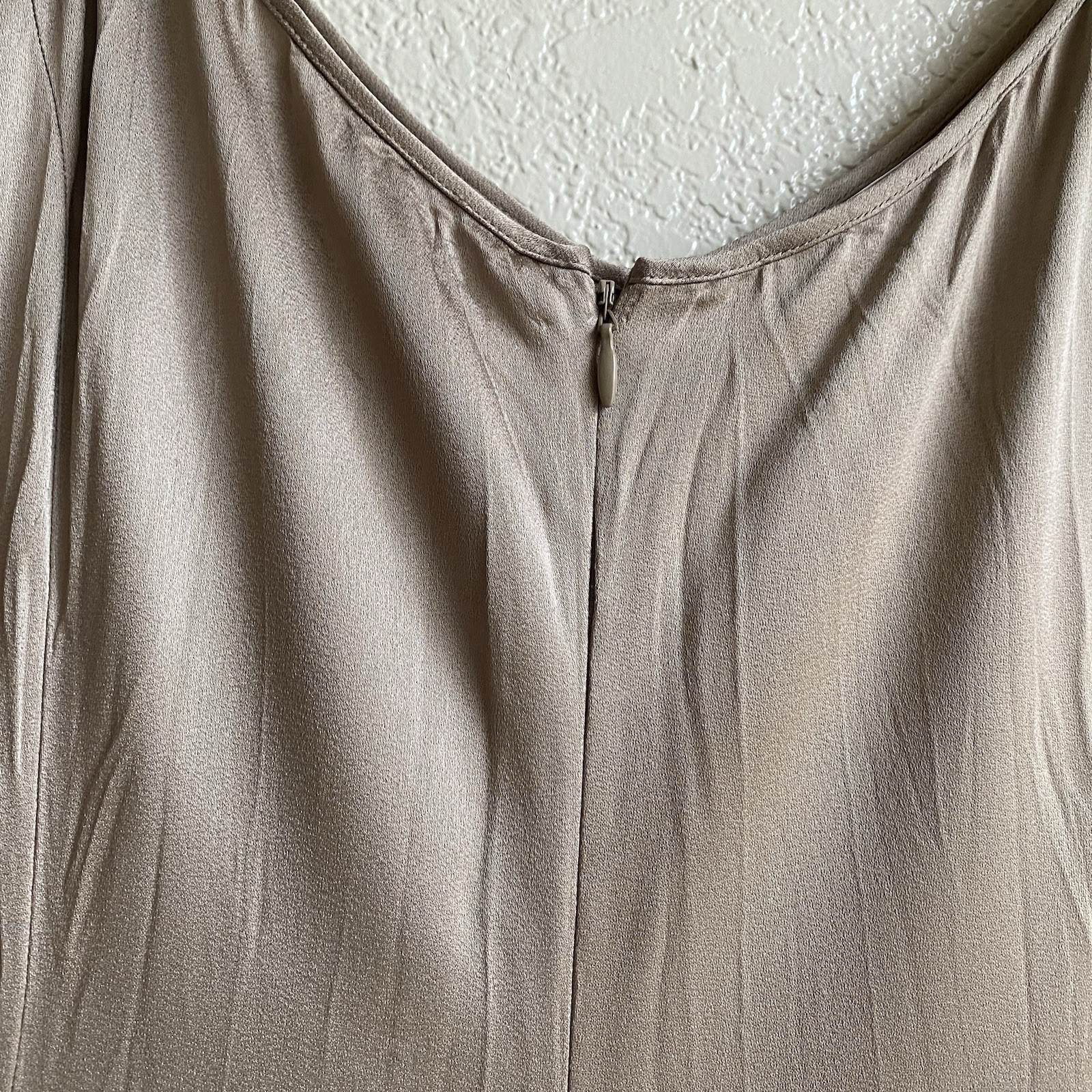 MICHAEL KORS COLLECTION Womens Size 4 Crushed Satin Charmeuse Slip Dress in Sand