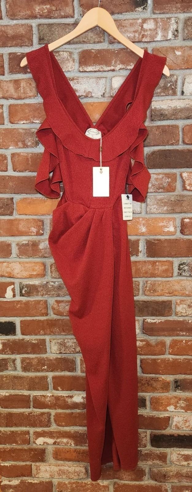 Joyfolie Rissa Crimson Romantic Feminine Bodycon Maxi Dress Size XS