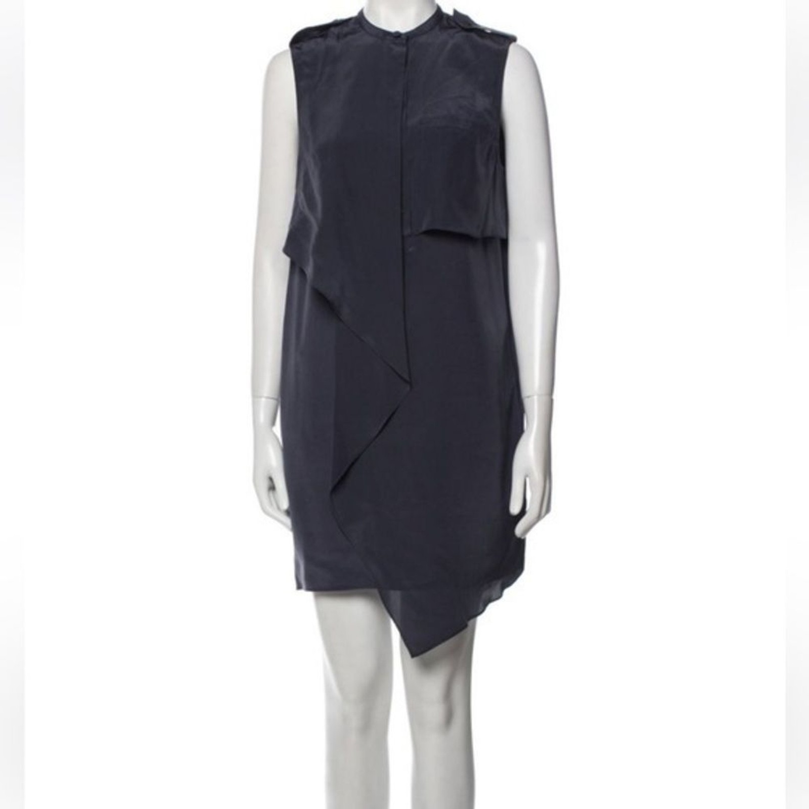 3.1 PHILLIP LIM SILK SLEEVELESS DRAPING WATERFALL SHEATH SHIFT DRESS 6