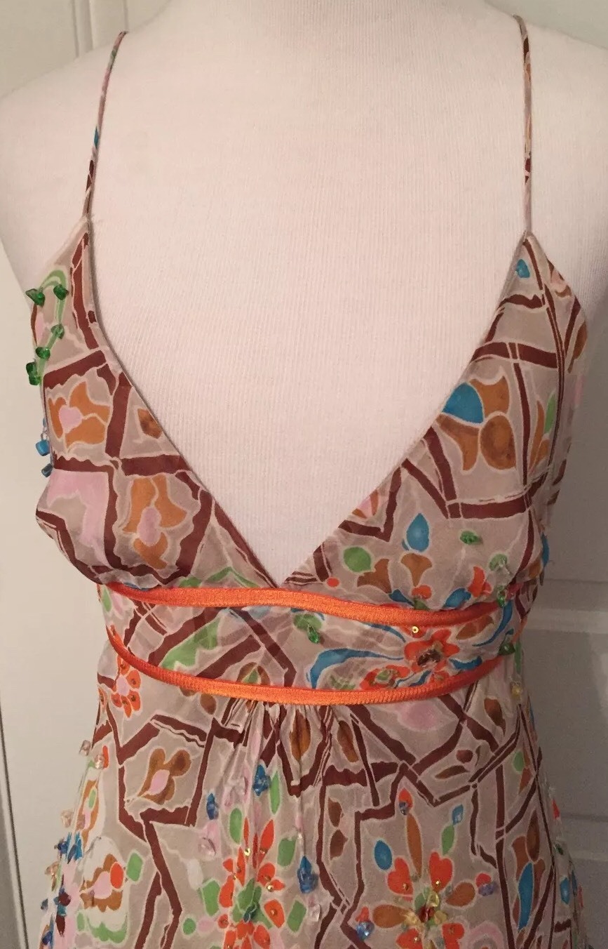 DIANE VON FURSTENBERG DVF WOMENS DRESS SILK SLIP MARRAKESH TILE PRINT NEW $193 2