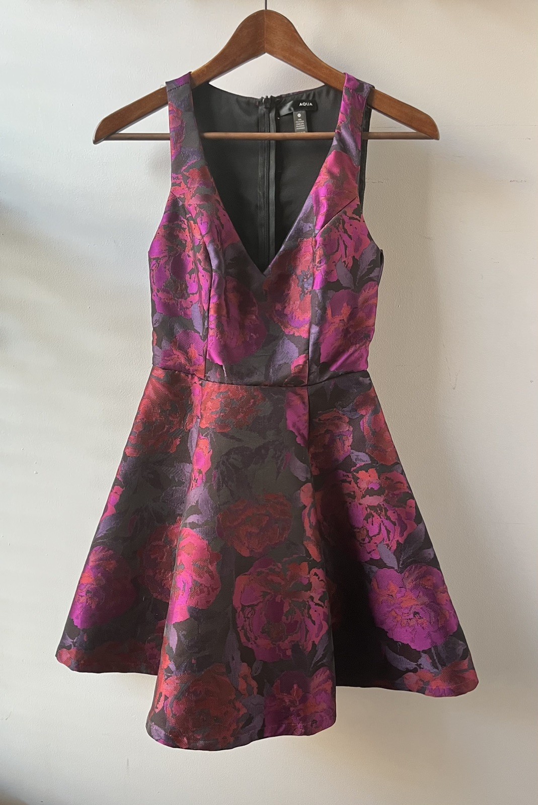 AQUA Multi Color Floral A Line Dress Small Size XS (orig. $98)