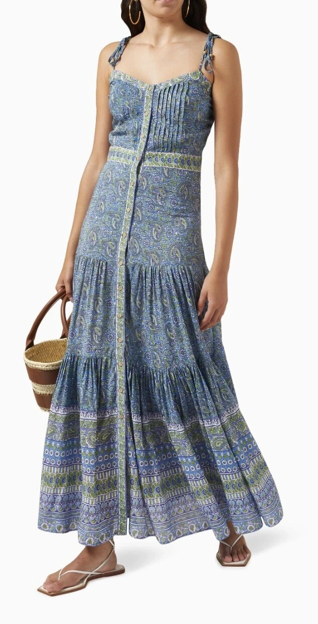 Veronica Beard Women’s Windansea Flowy Maxi Dress Med (runs small) Blue Paisley