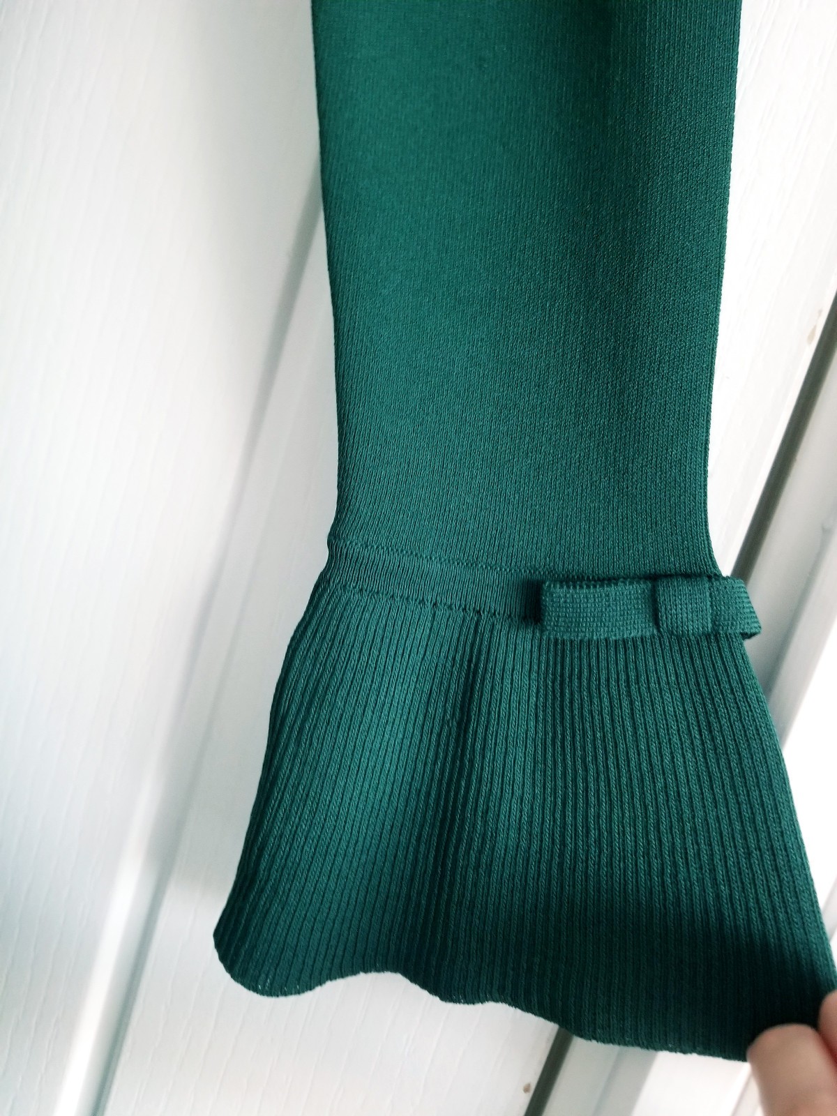 Ted Baker Zadi Midi Dress Knitted Bodice Green Long Sleeve Size 4 UK 14 BNWT