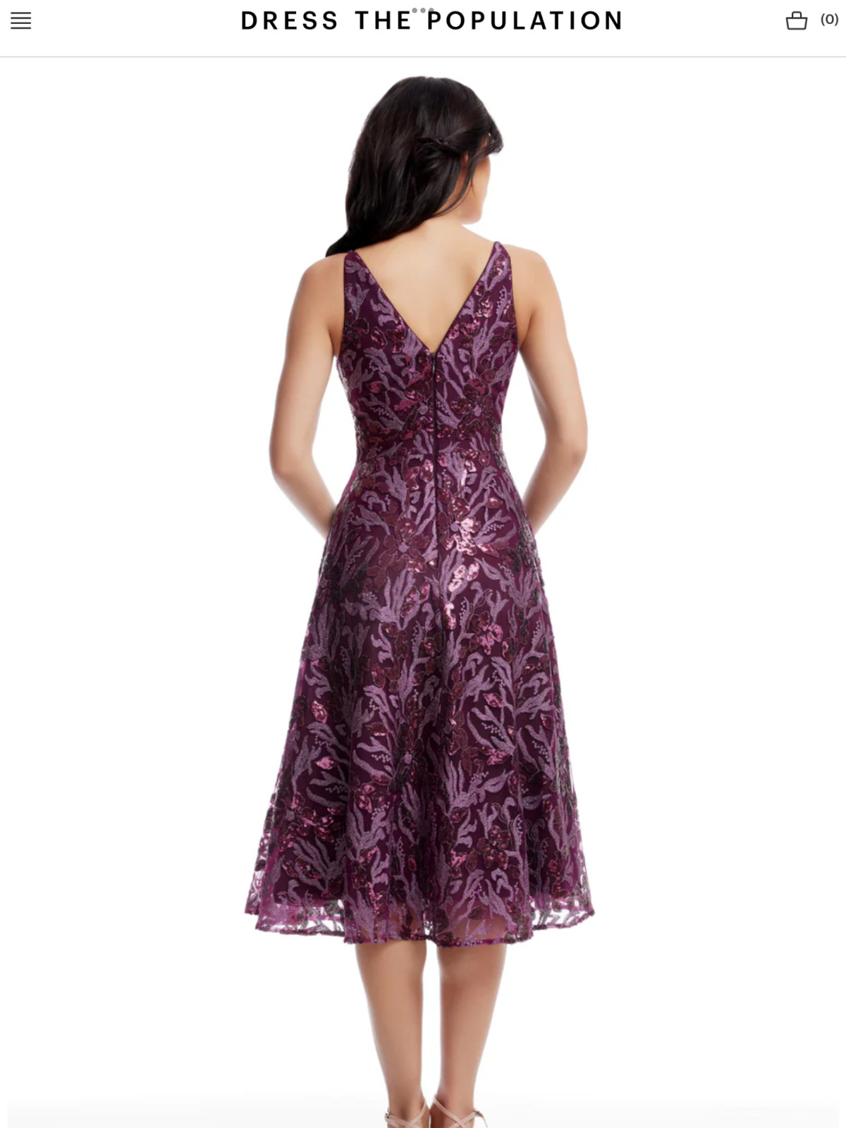Dress the Population Elisa Sequin Fit & Flare Cocktail Dress, size S