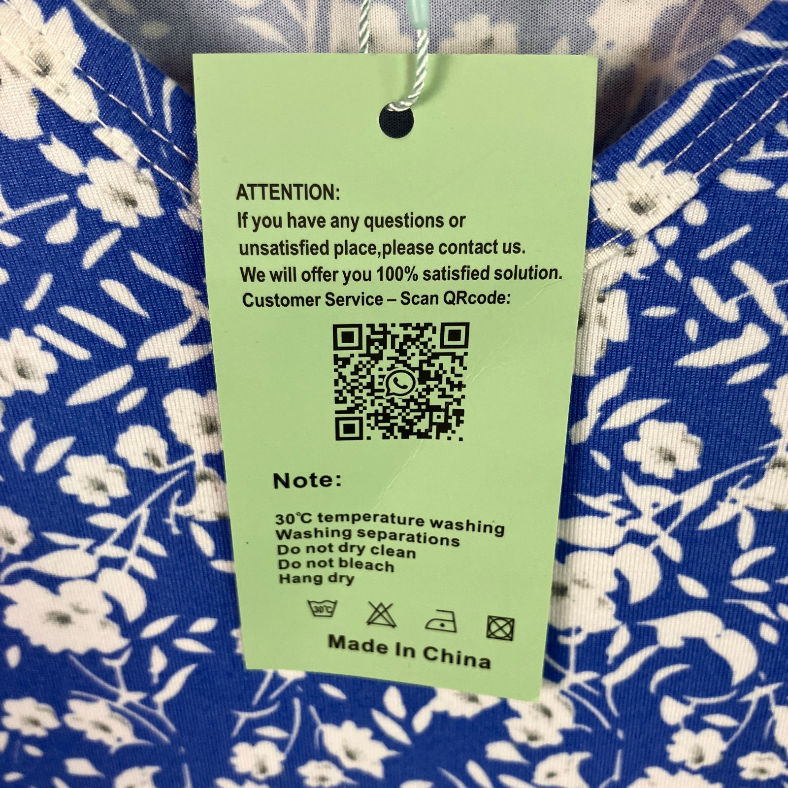Auselily Sleeveless V-Neck Swing Tank Dress Women’s Size L Blue Ditsy Floral NWT