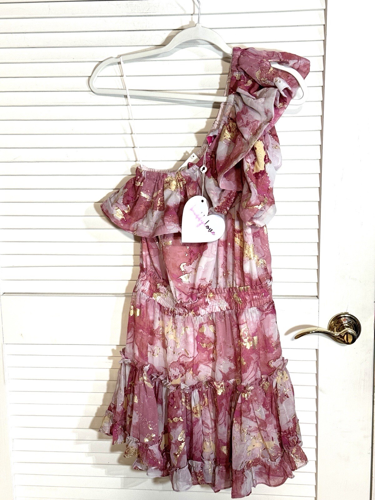 Buddy Love Sofia Zap One Shoulder Pink Dress Women Size Small NWT