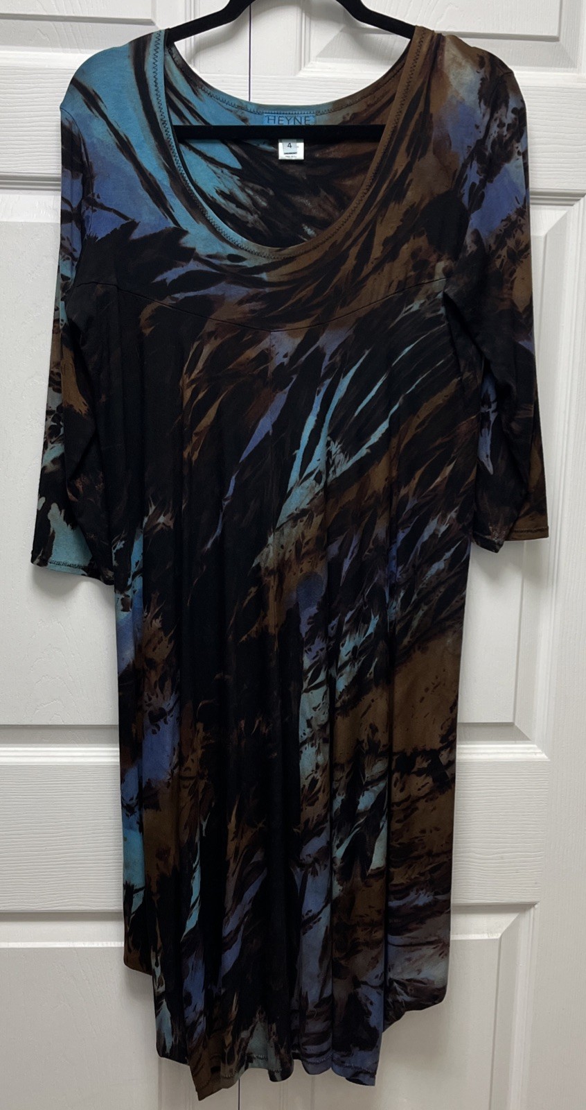 Heyne Bogut Slouch Tee Dress Womens 4 Oversized Artsy Lagenlook Dress