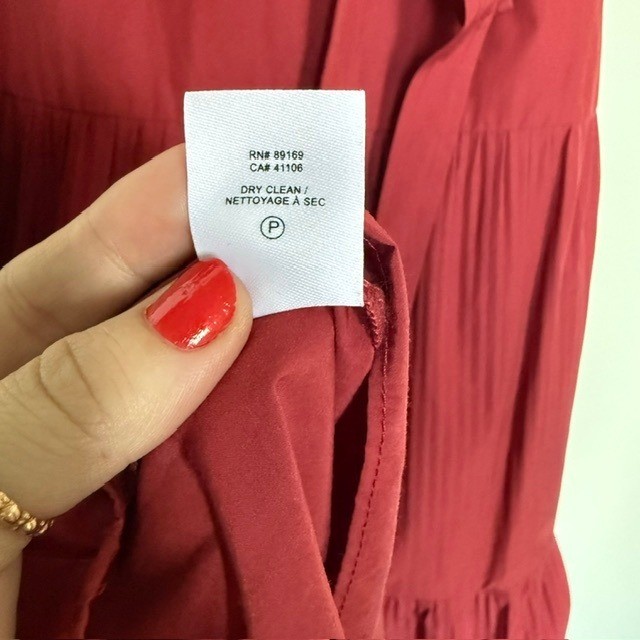Derek Lam Alexandra Red Puff Sleeve Midi Dress | Size 4 | Tiered Button Front