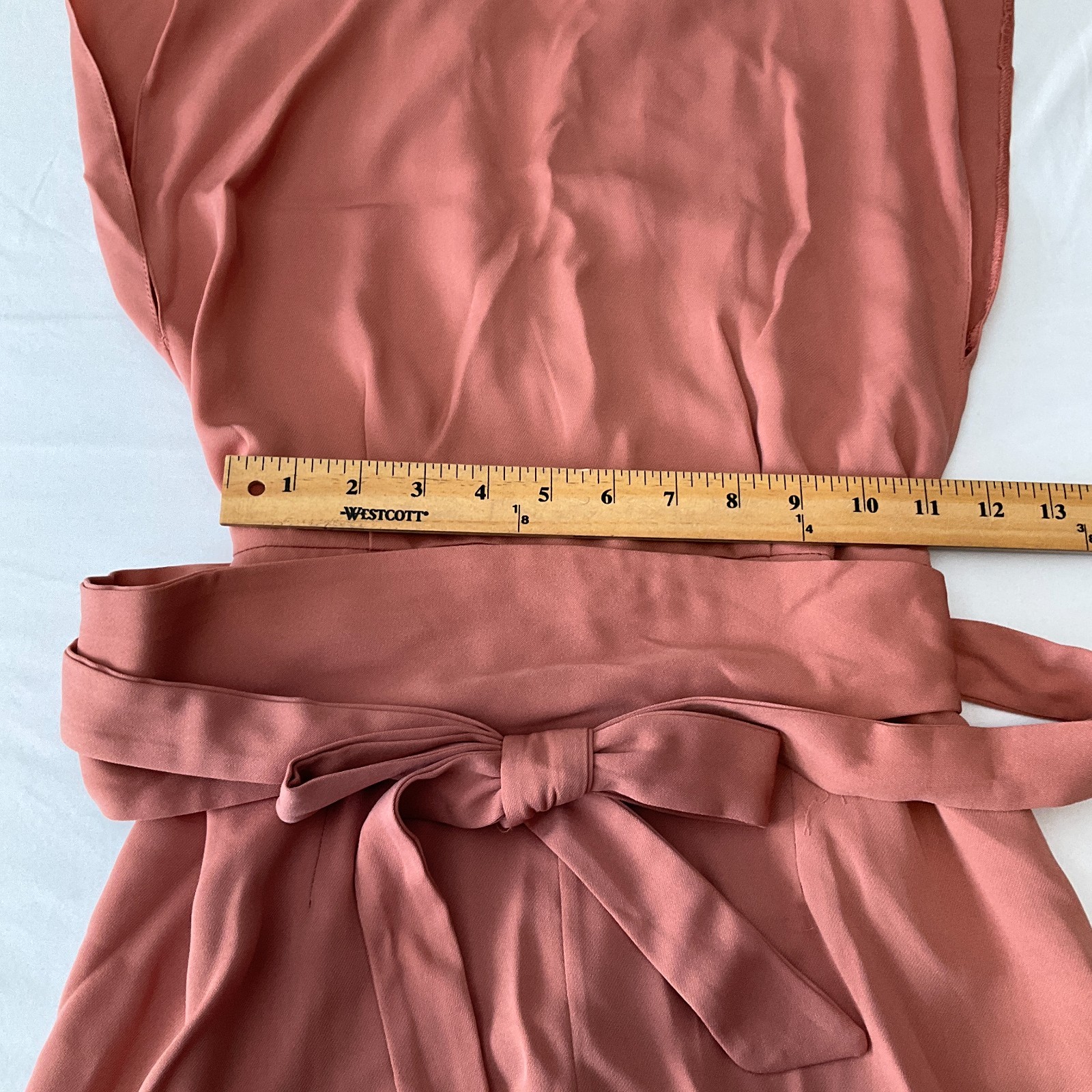 Asos Design Mini Dress Womens Size 4 Peach Belted Sleeveless Stretch Zip