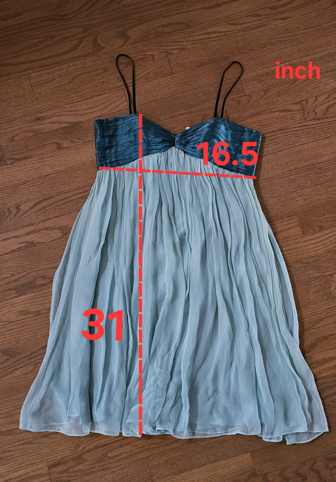 NEW $285 Laundry by Design 100% Silk Black Straps Cocktail Prom Blue Dress Sz 10