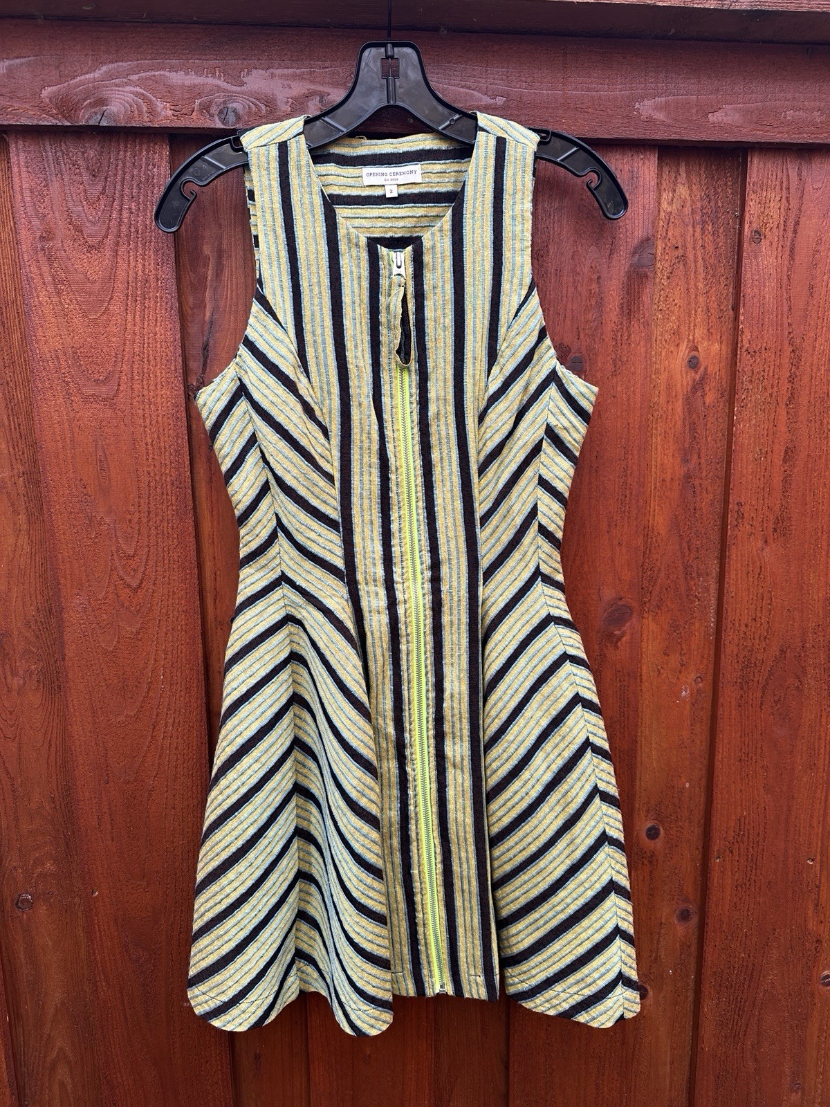 Opening Ceremony Striped Flare Dress Size 2 Skater Style Sleeveless