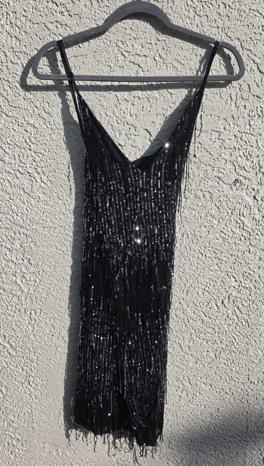 Studio 1011 Sequin Fringe Dress Black Size 2X Mini Dress Cocktail Party