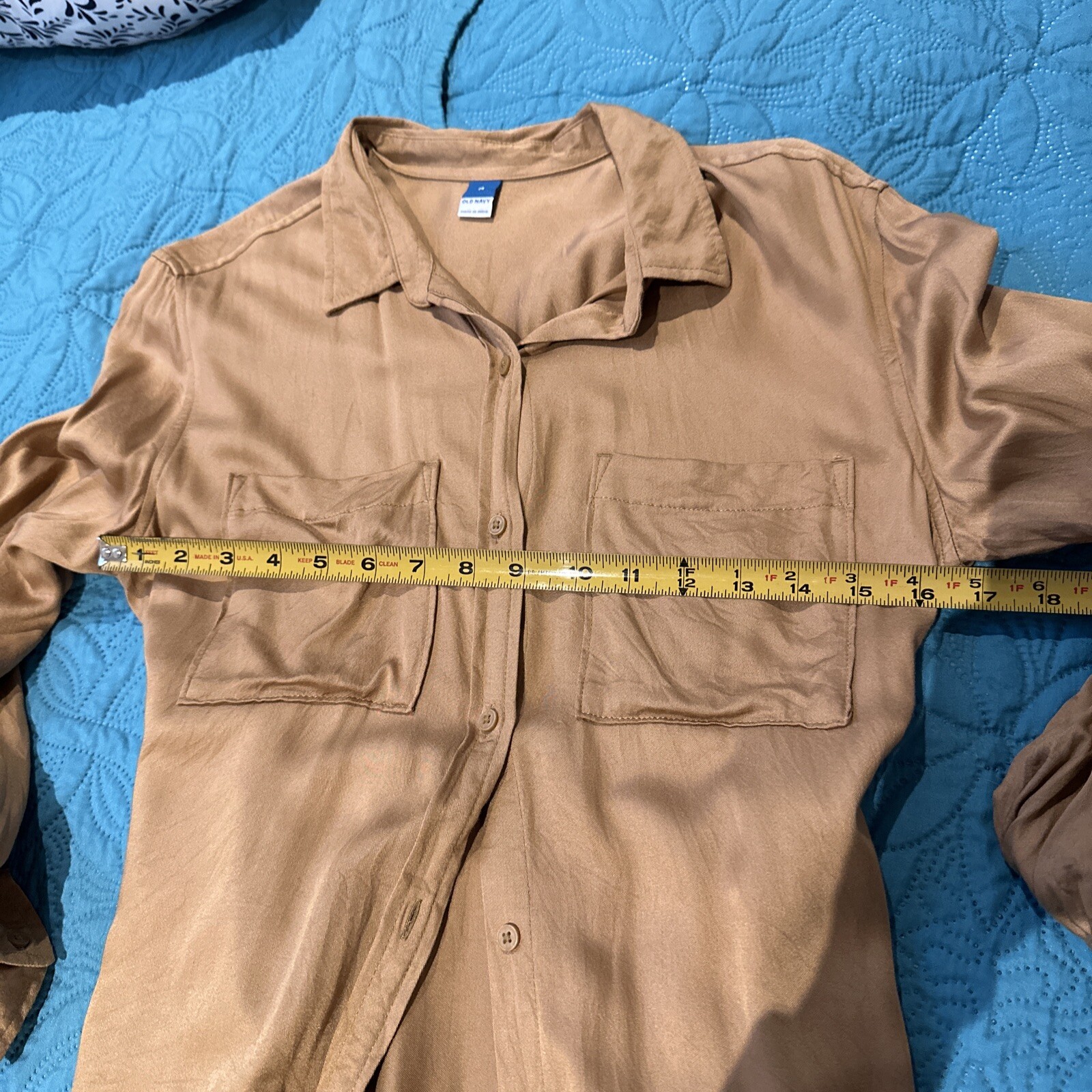 Old Navy Shirt Dress Midi Womens Large Gold