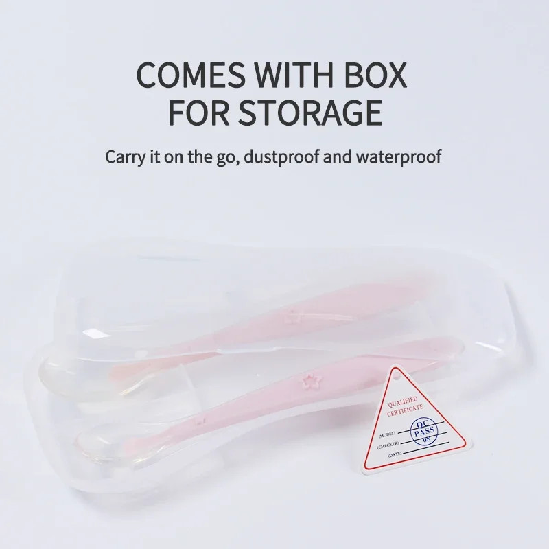 2 Pcs Baby Silicone Spoon