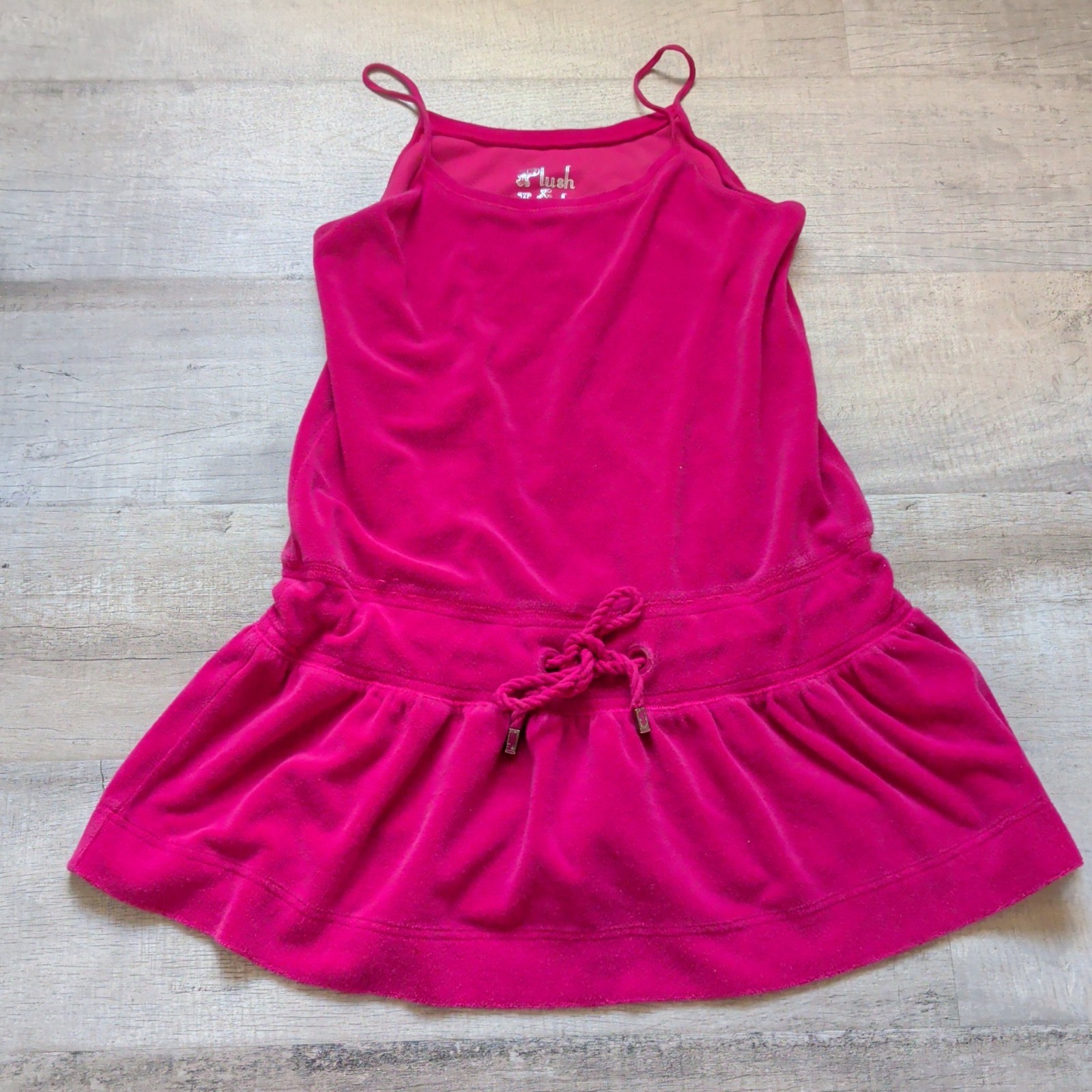 Victoria’s Secret Plush & Lush bright Pink terry cloth tank belted dress Mediu