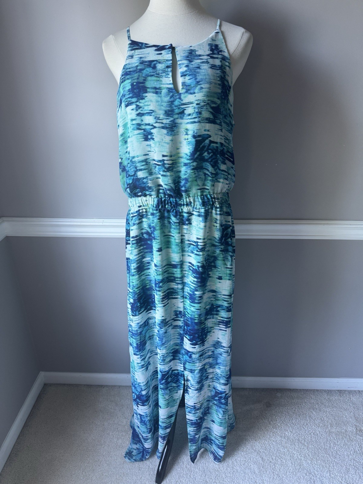 Daisy Fuentes Women’s XL Blue Green Abstract Dress