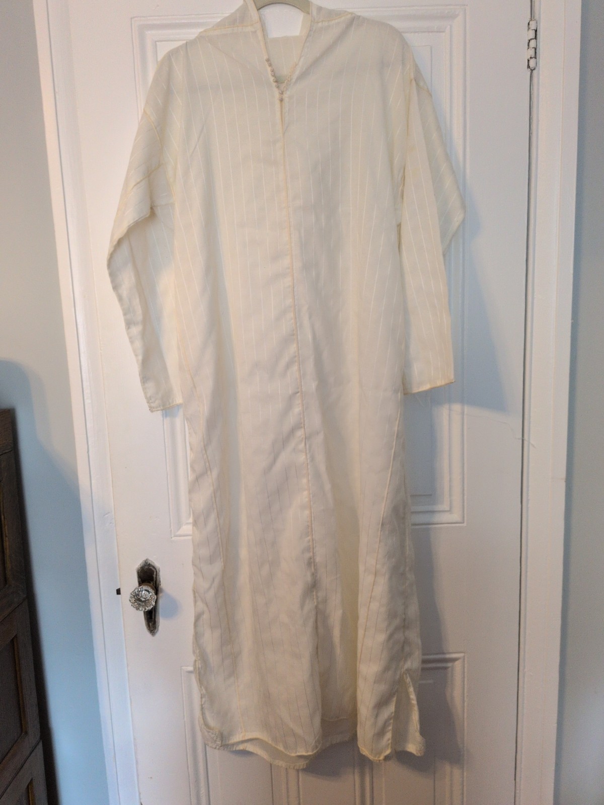 Cream Hooded Kaftan Tall Girl Friendly One Size Fits Most Cotton Blend