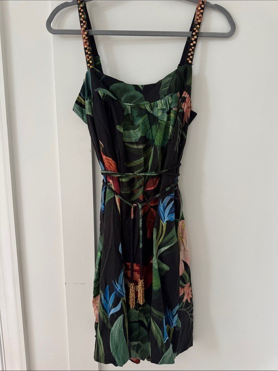 FARM RIO Midnight Macaw Fiesta Lenzing Ecovero Euroflax Mini Dress Size M
