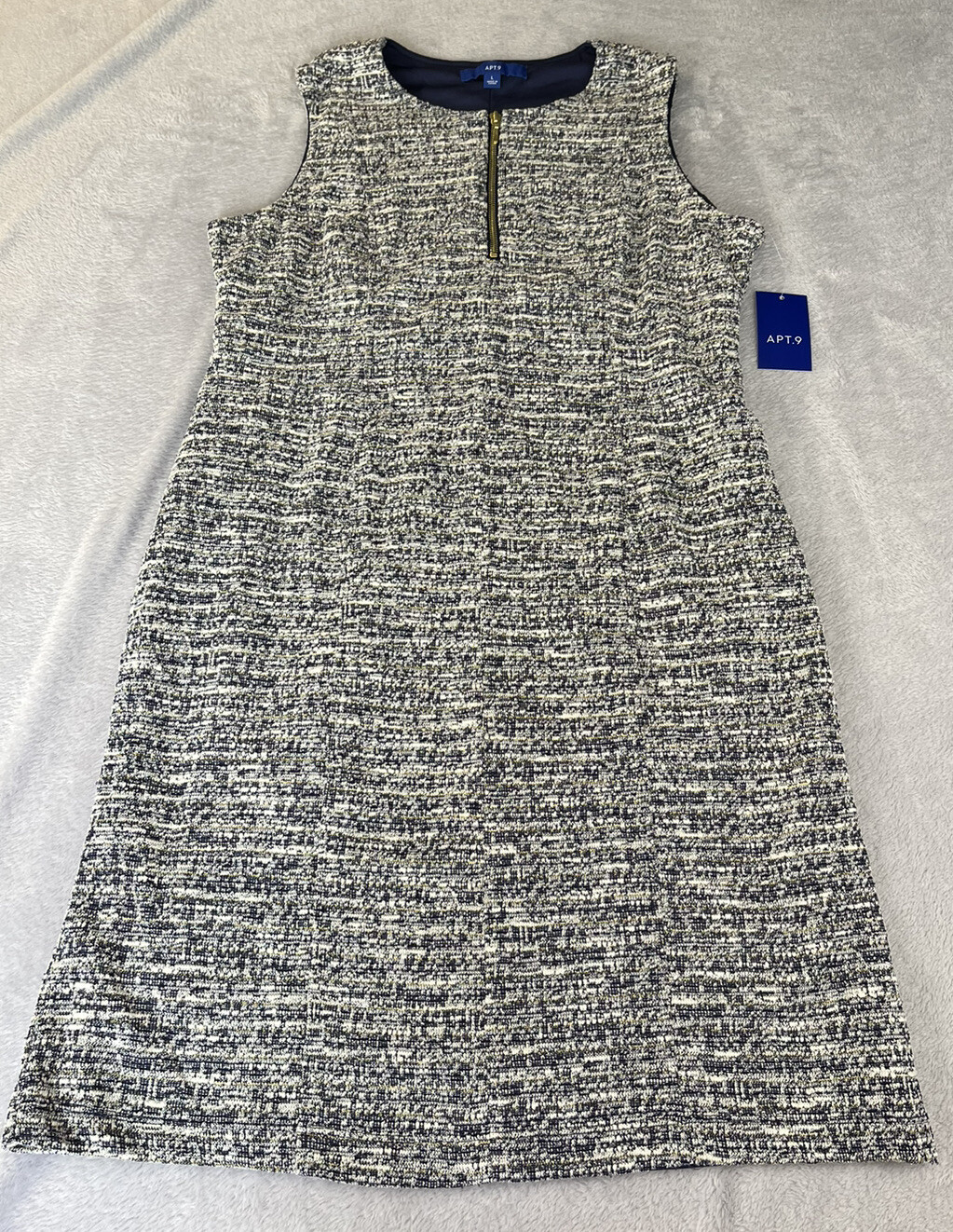 Apt 9 womens sleeveless round neck zip front dress size Large