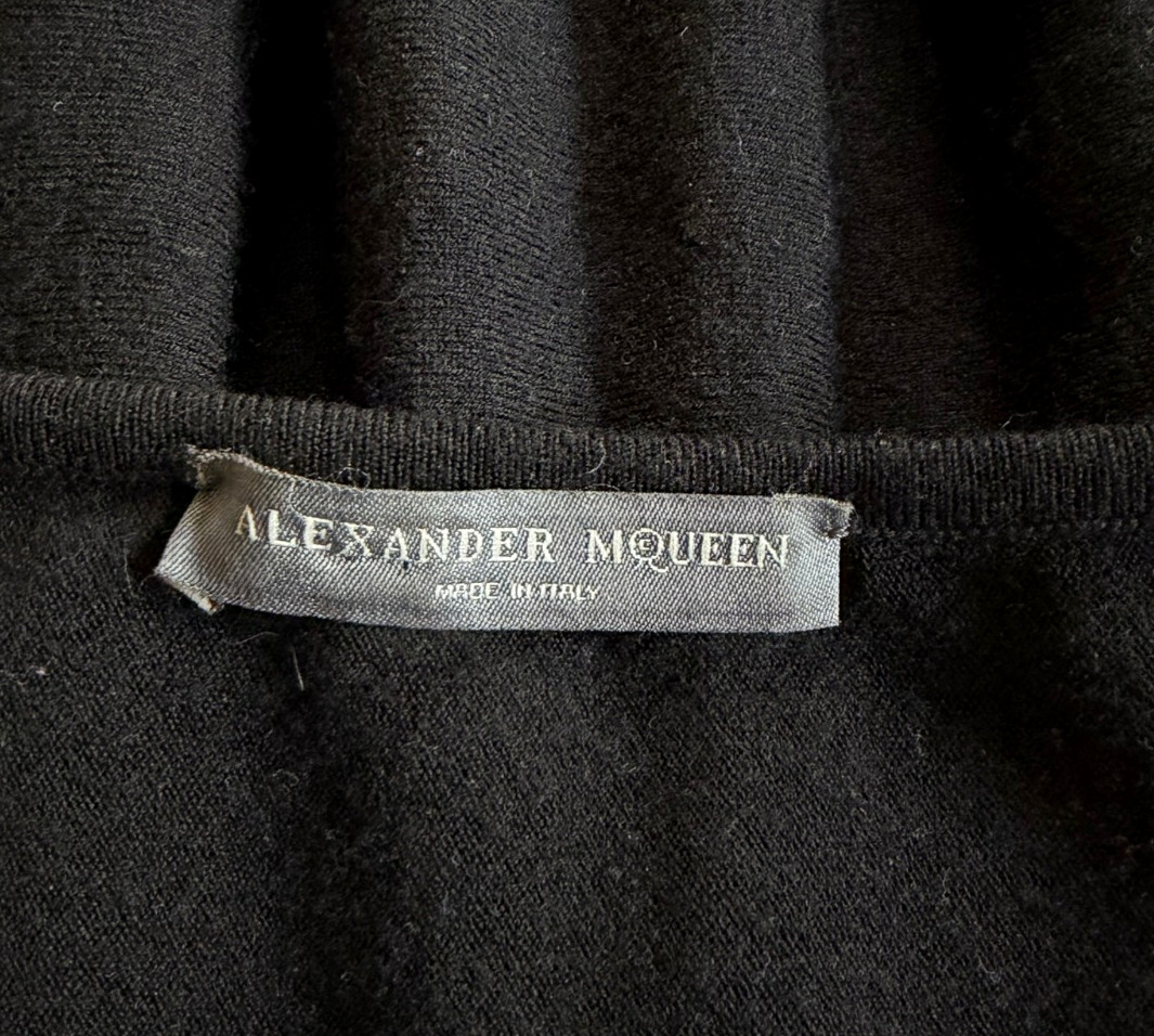 Alexander McQueen Black Fine Wool Short Fit Flare Ballet Scoop Dress Sz L Italy