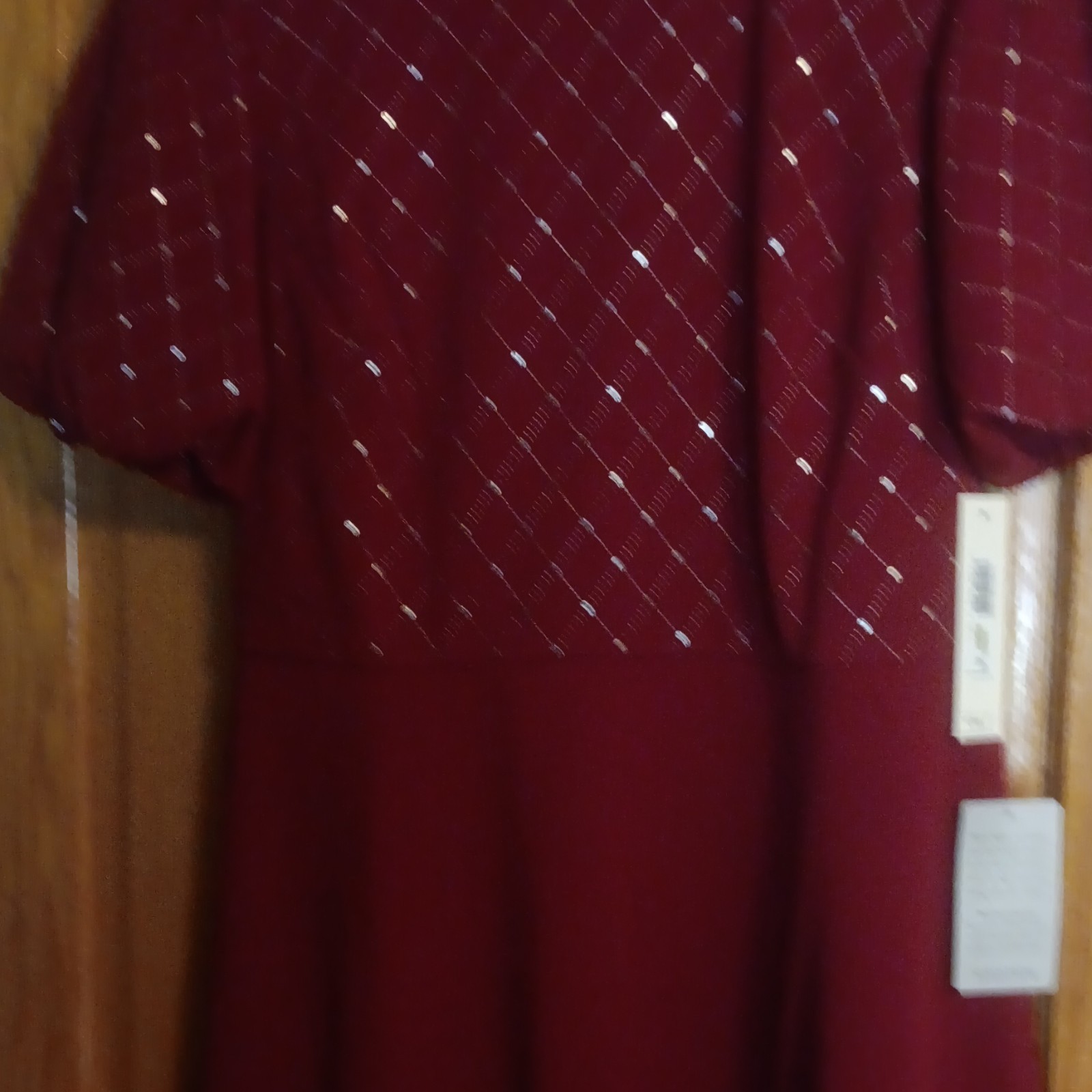Eliza J Women’s Red Beaded A-Line Knee Length Dress, Regular Size 14 NWT