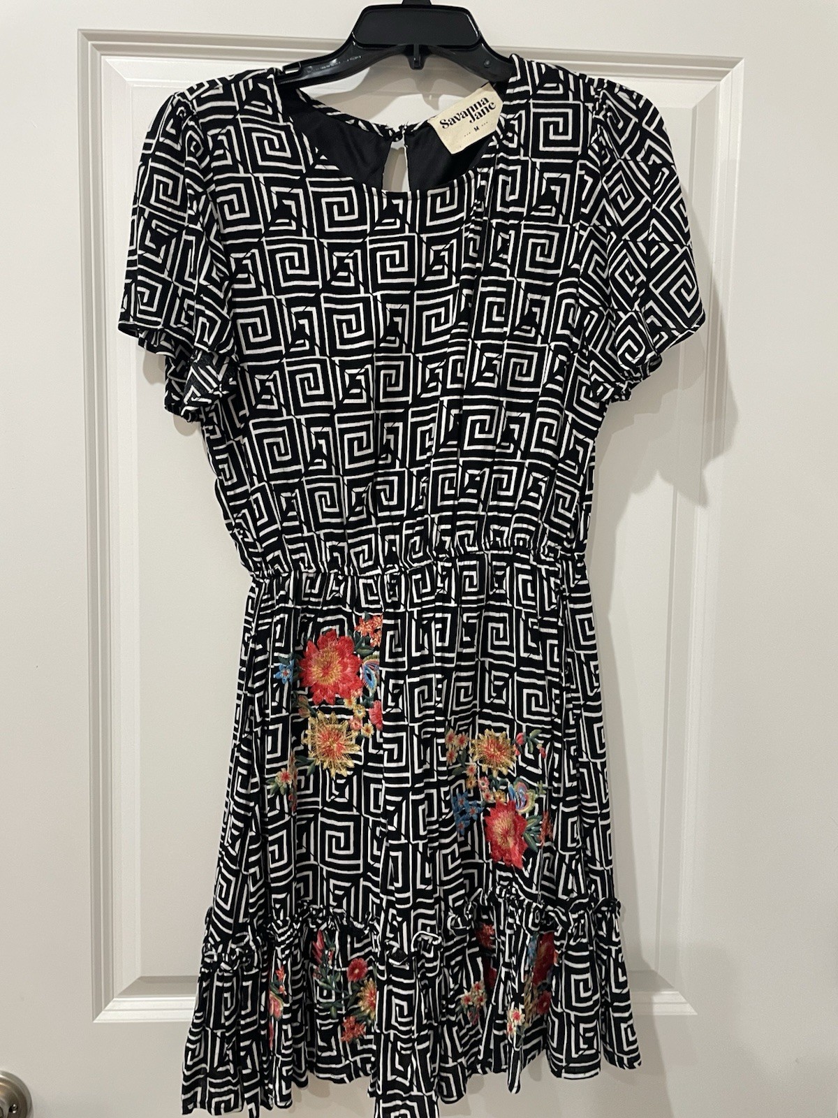 Savanna Jane Women’s M Fit & Flare Dress Round Neck Short Sleeve Knee length