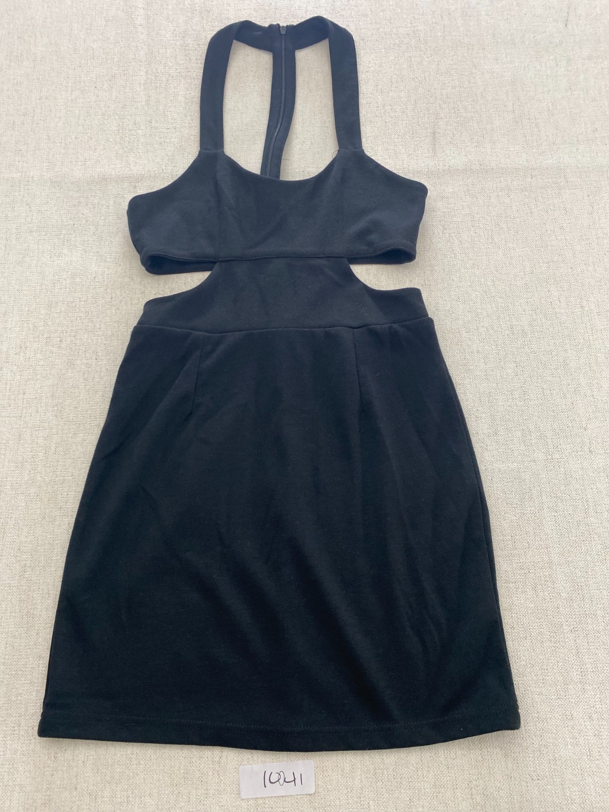 Dress Womens Small Black Cutout Bodycon Halter Neck Back Zipper Closure